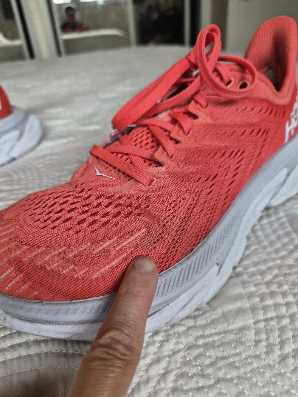 Hoka Clifton Edge Hot Coral Athletic Running Shoes Womens 8 - Picture 5 of 16
